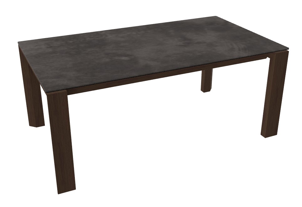 Omnia W70.9"-94.5" Rectangular Ceramic/Wood Veneer Extendable Dining Table