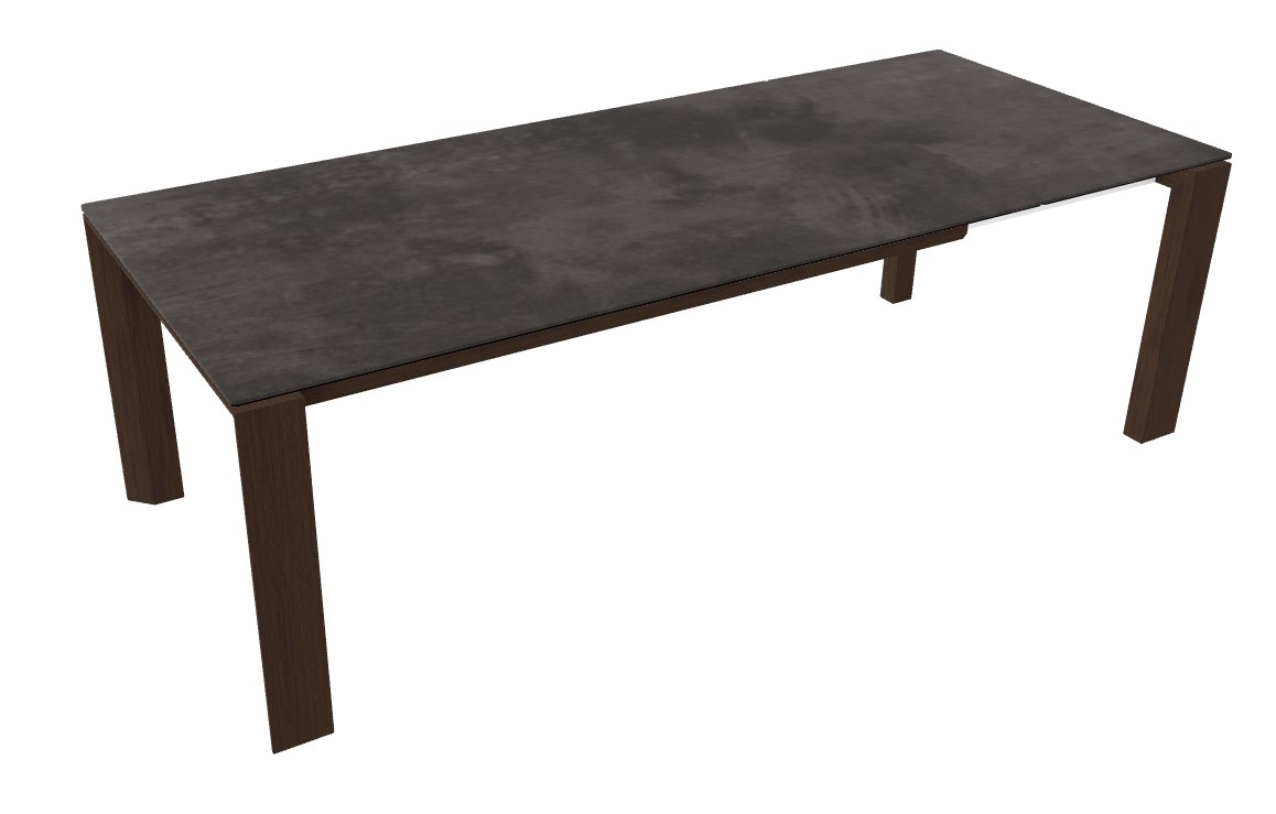 Omnia W70.9"-94.5" Rectangular Ceramic/Wood Veneer Extendable Dining Table
