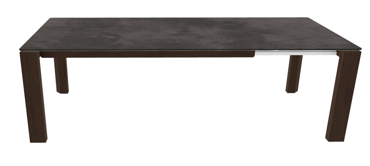 Omnia W70.9"-94.5" Rectangular Ceramic/Wood Veneer Extendable Dining Table