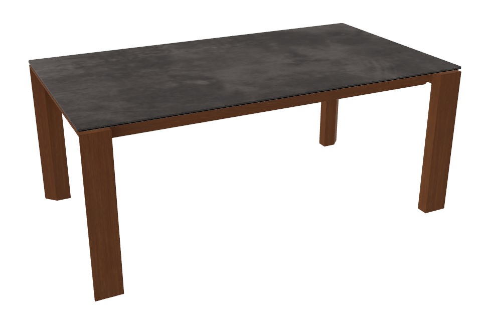 Omnia W70.9"-94.5" Rectangular Ceramic/Wood Veneer Extendable Dining Table