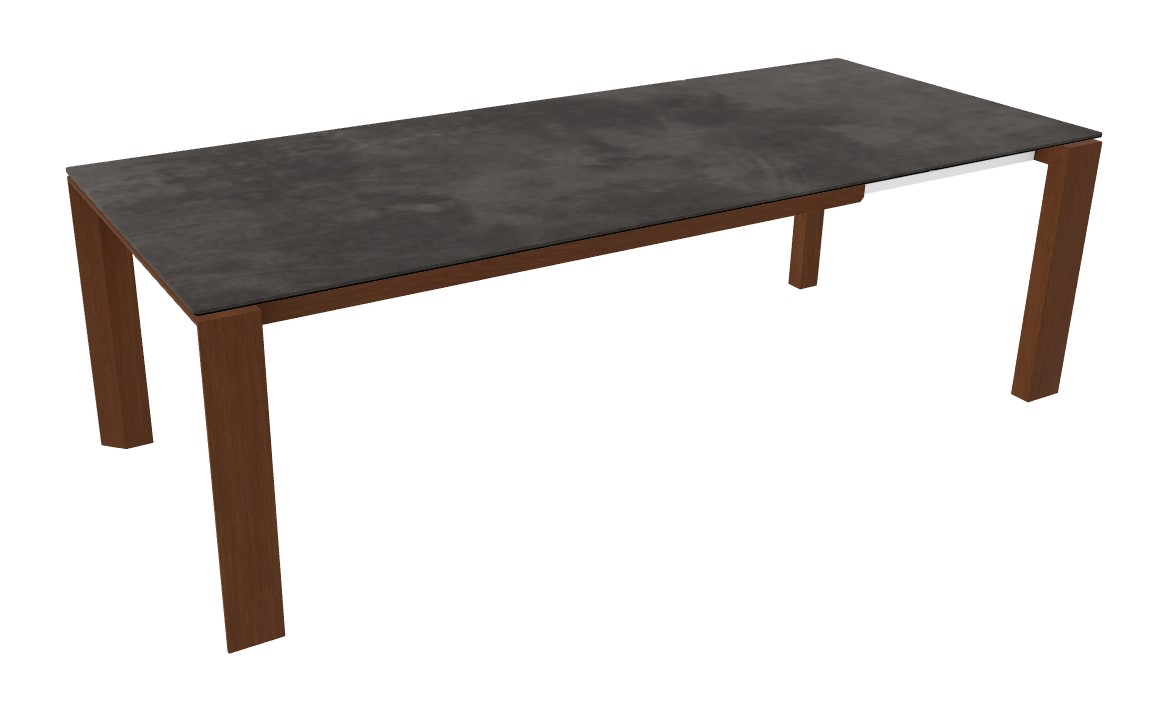 Omnia W70.9"-94.5" Rectangular Ceramic/Wood Veneer Extendable Dining Table