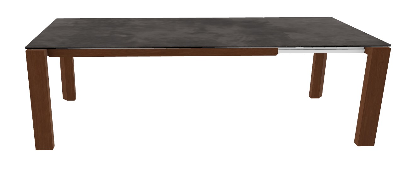 Omnia W70.9"-94.5" Rectangular Ceramic/Wood Veneer Extendable Dining Table