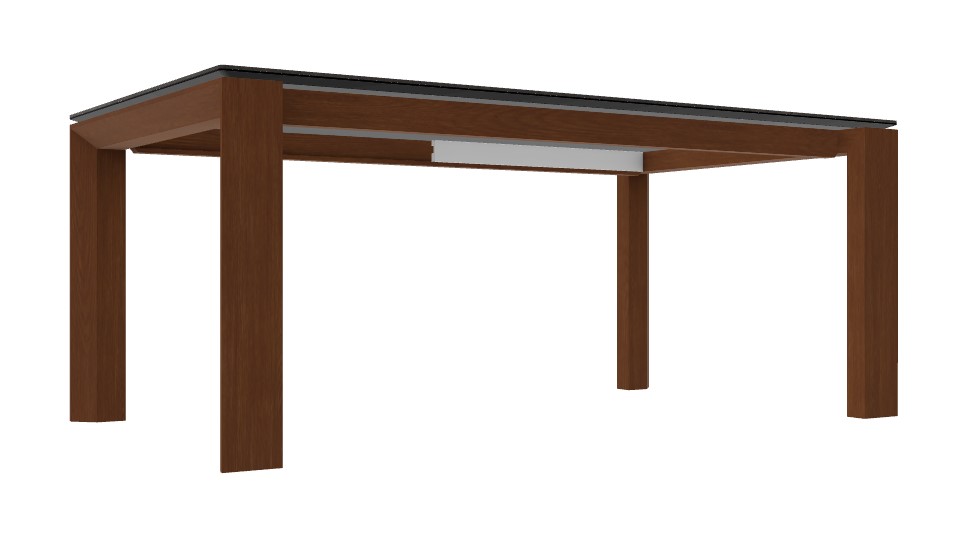 Omnia W70.9"-94.5" Rectangular Ceramic/Wood Veneer Extendable Dining Table