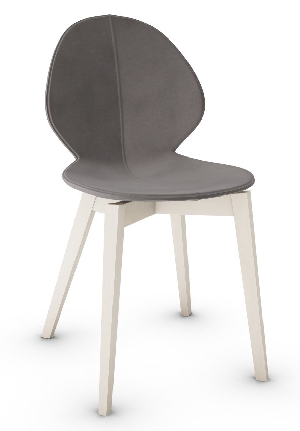 Basil Polypropylene/Leather/Wood Dining Chair