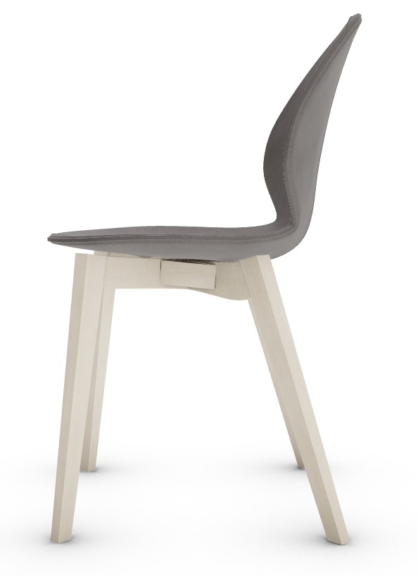 Basil Polypropylene/Leather/Wood Dining Chair
