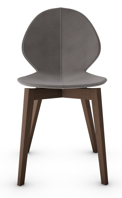 Basil Polypropylene/Leather/Wood Dining Chair