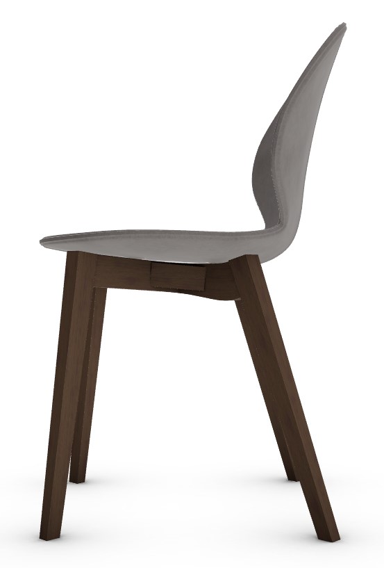 Basil Polypropylene/Leather/Wood Dining Chair