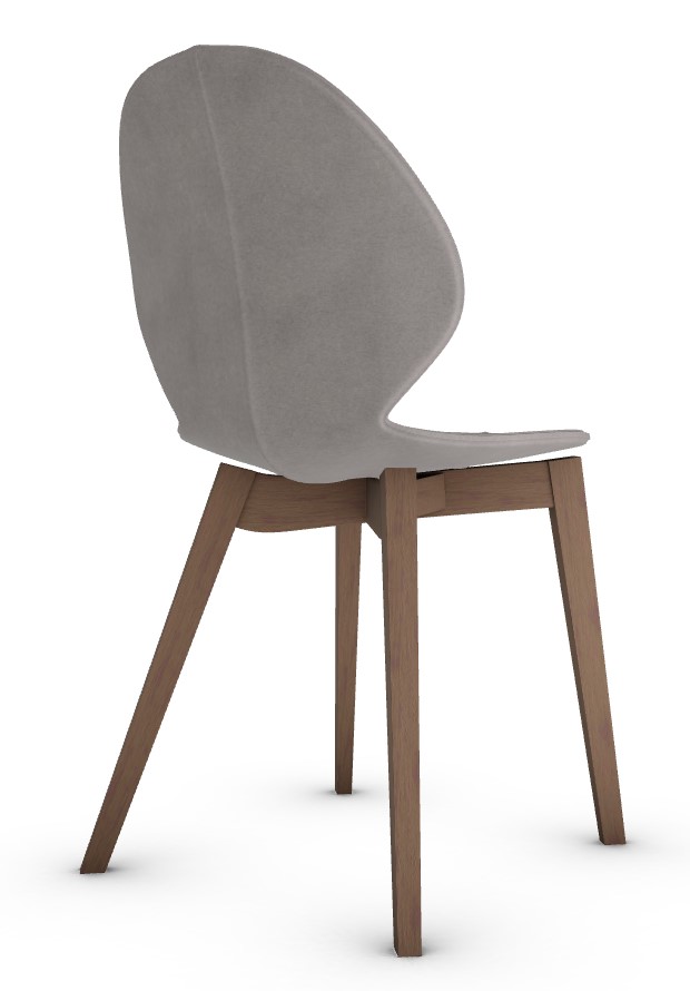 Basil Polypropylene/Leather/Wood Dining Chair