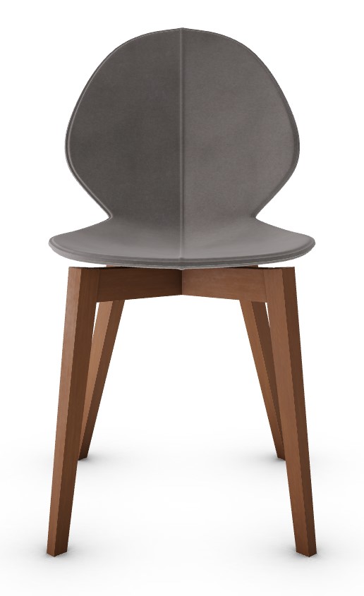 Basil Polypropylene/Leather/Wood Dining Chair