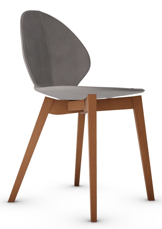 Basil Leather/Wood Dining Chair