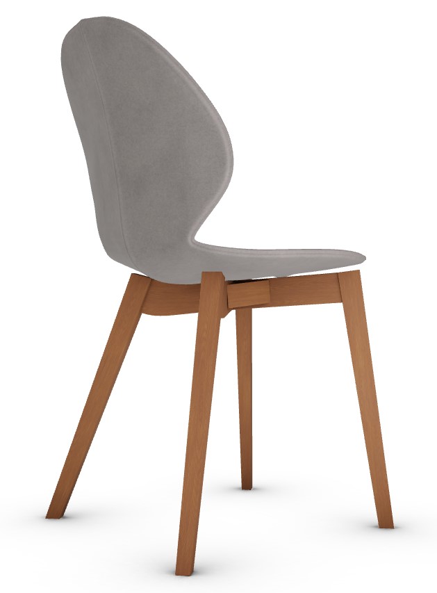 Basil Polypropylene/Leather/Wood Dining Chair
