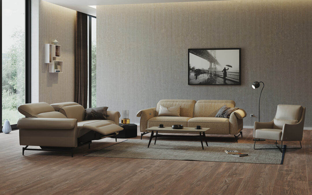 Leggiadro Fabric/Leather Power Reclining Sofa