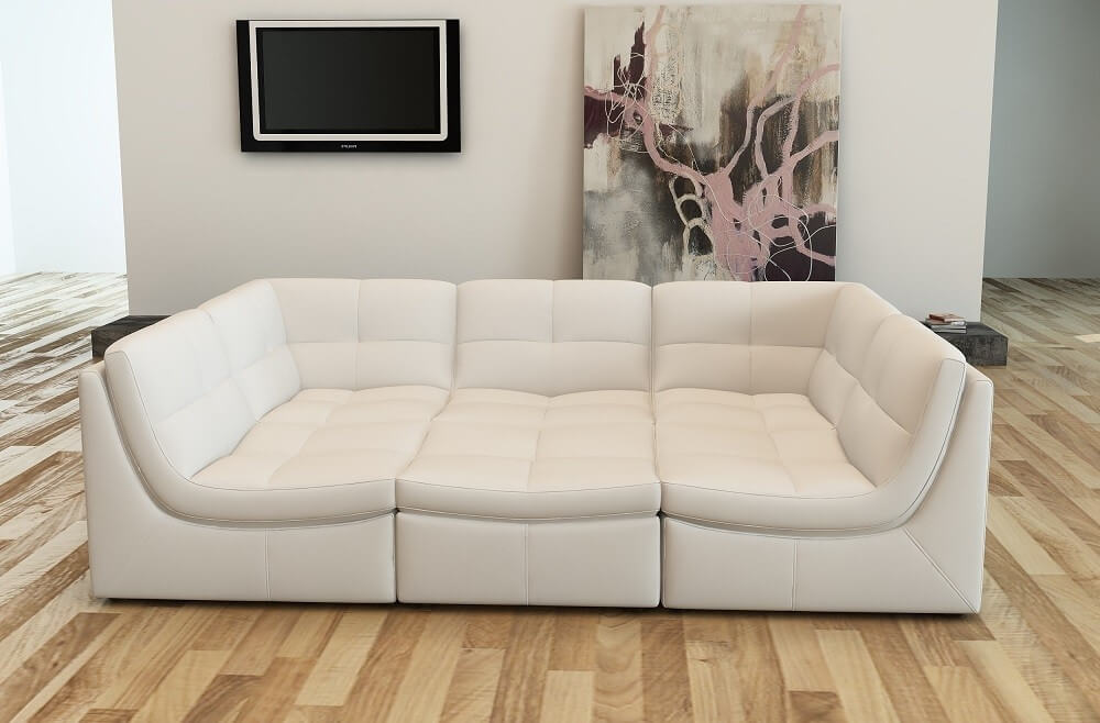 Lego 6-Piece Leather Modular Living Room Set