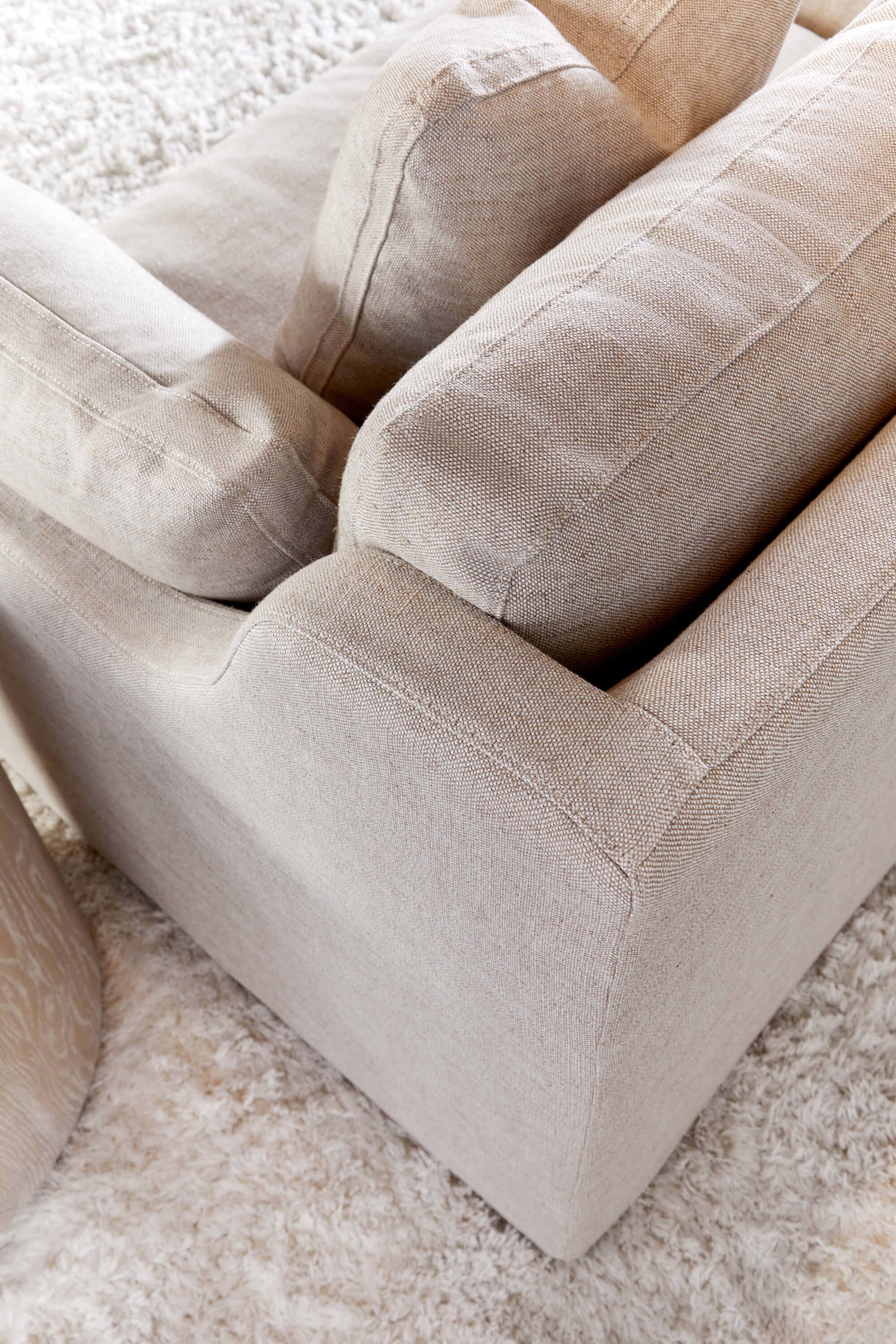 Lena 95" Fabric Polyester Slope Arm Slipcover Sofa