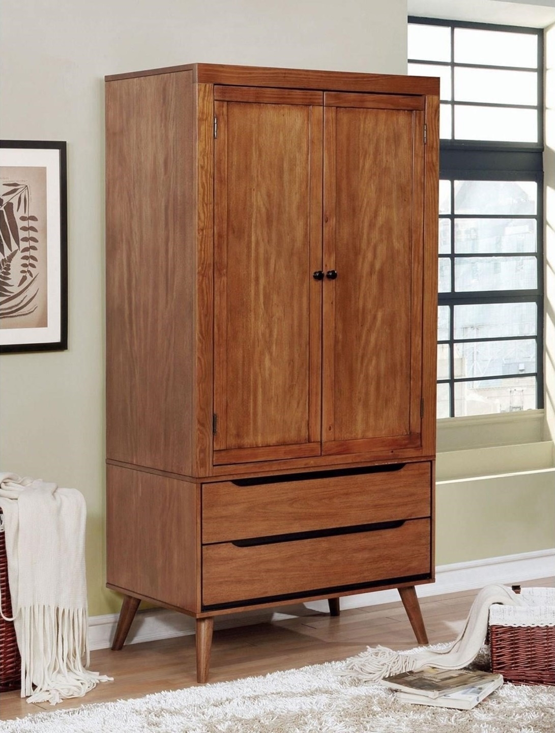 Lennart Wood Armoire w/2 Doors & 2 Drawers