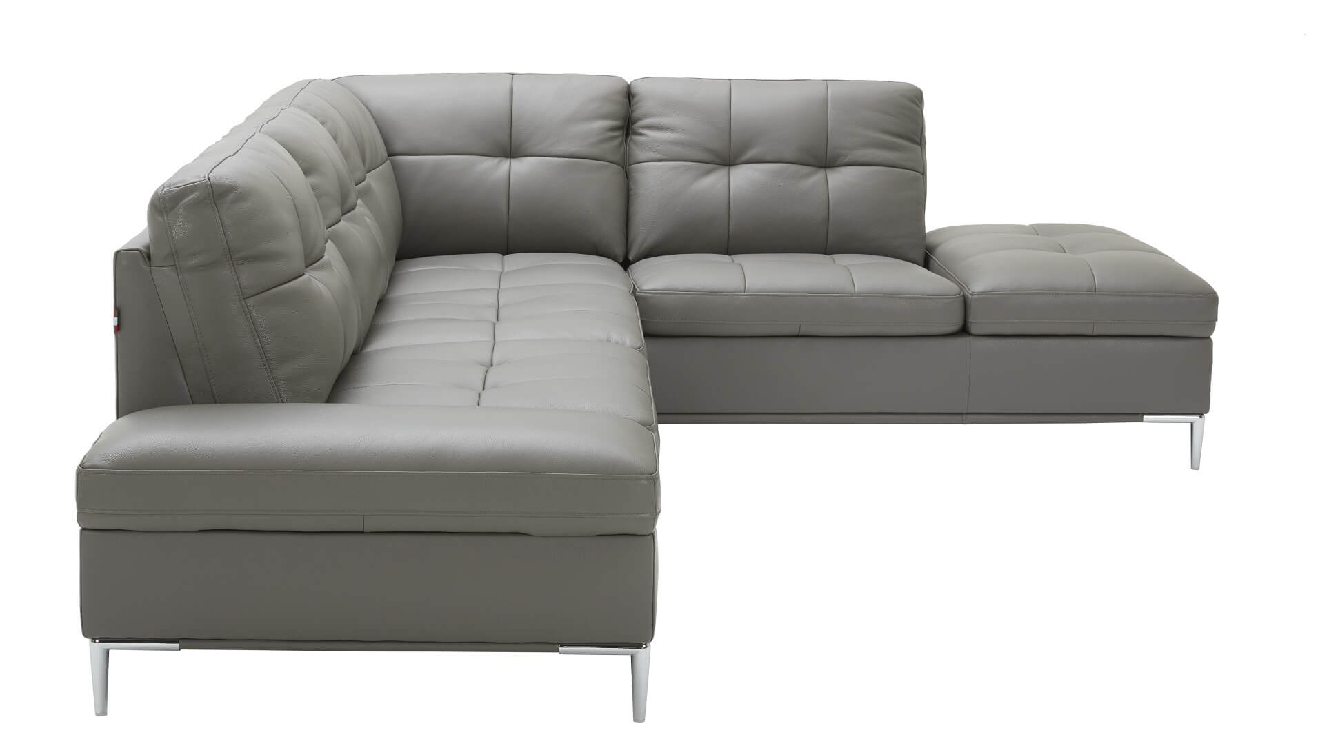 Leonardo Premium Leather Sectional, Right Hand Facing