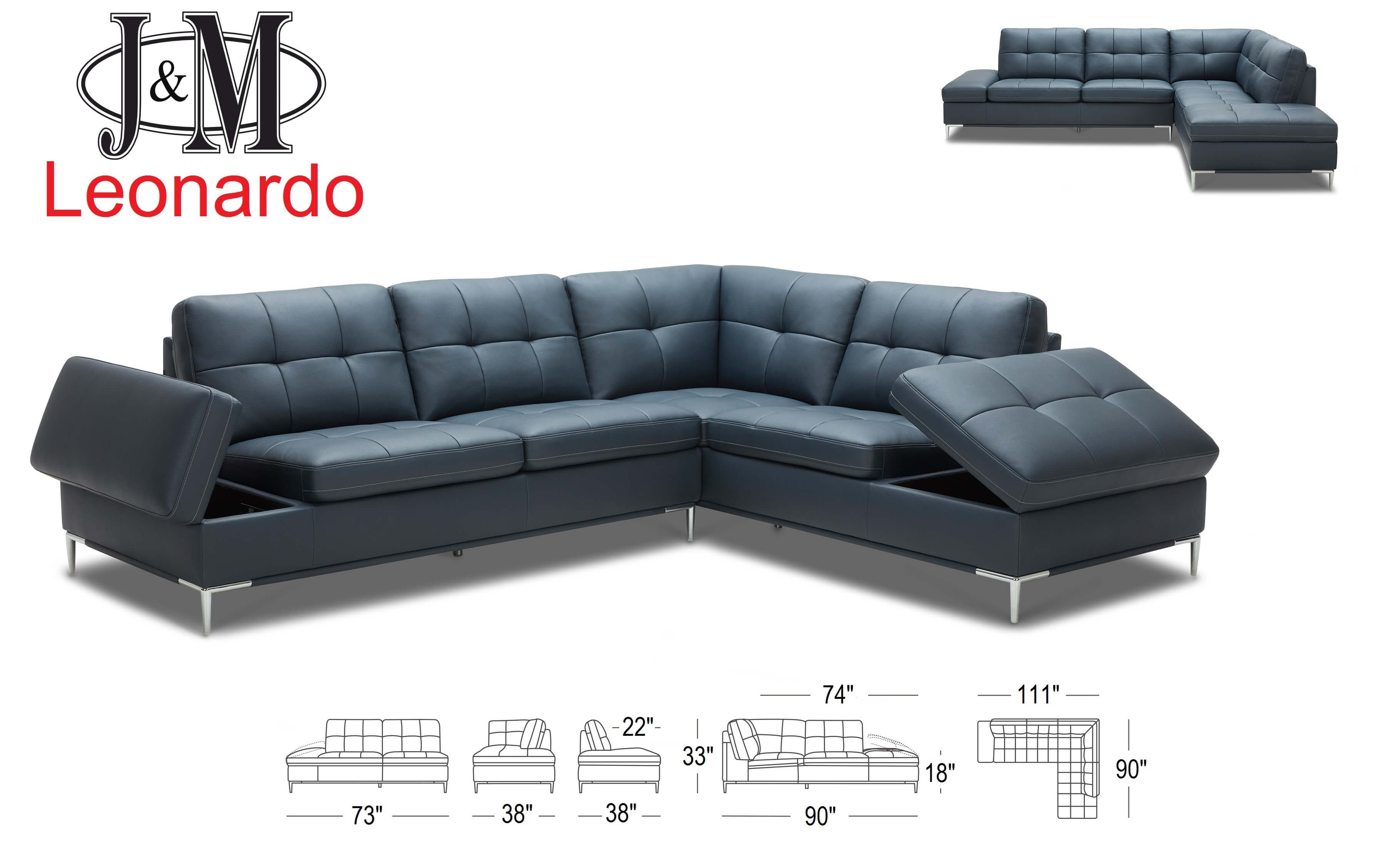 Leonardo Premium Leather Sectional