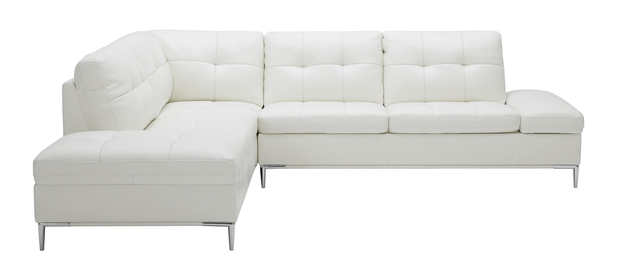 Leonardo Premium Leather Sectional, Left Hand Facing