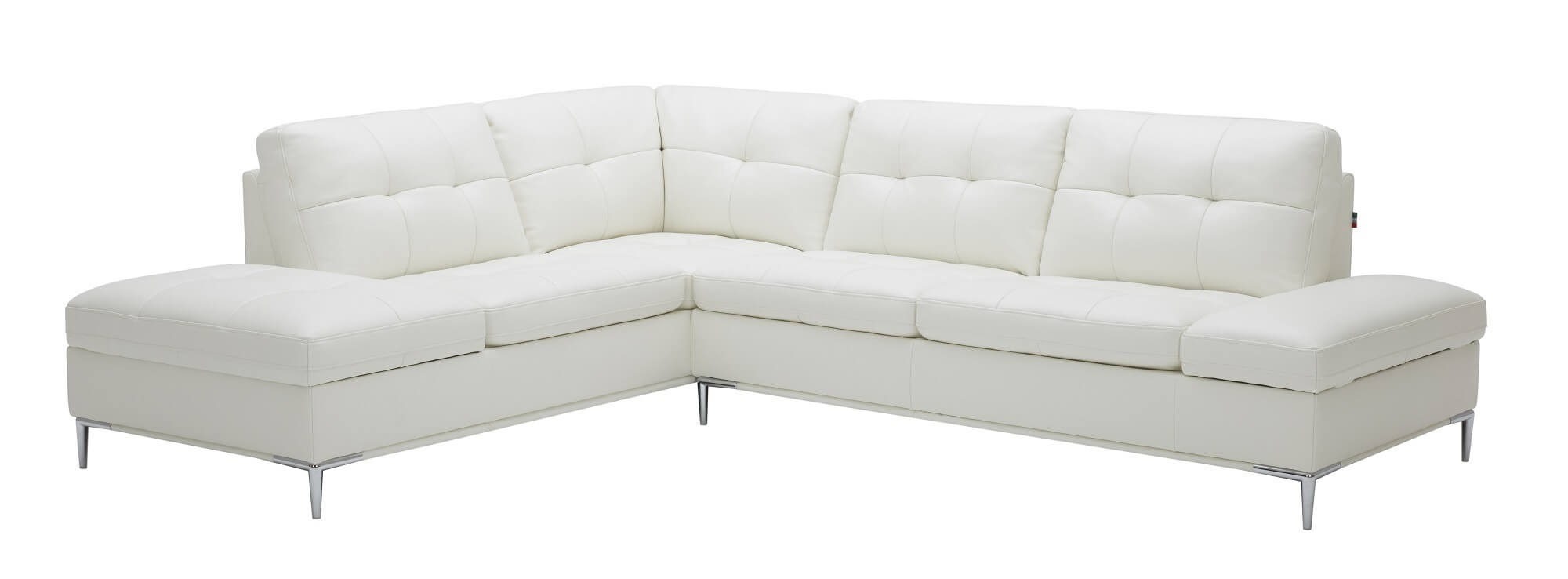 Leonardo Premium Leather Sectional, Left Hand Facing