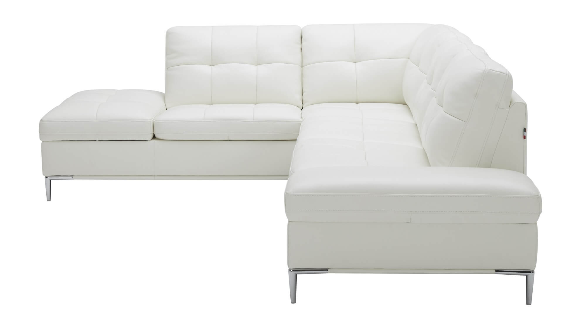 Leonardo Premium Leather Sectional, Left Hand Facing