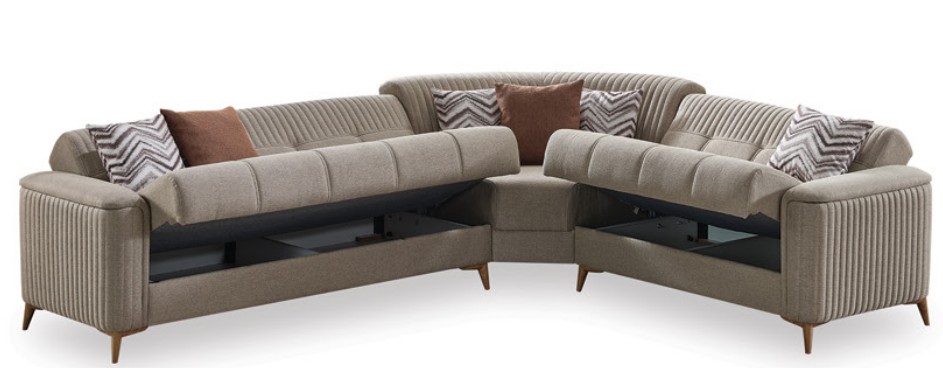 Levi Polyester Convertible Storage Sectional