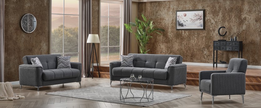 Levi Polyester Convertible Storage Sofa