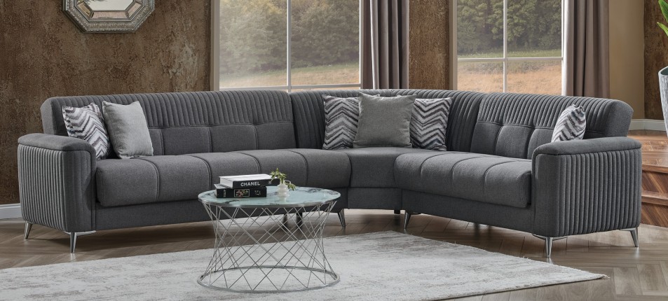 Levi Polyester Convertible Storage Sectional