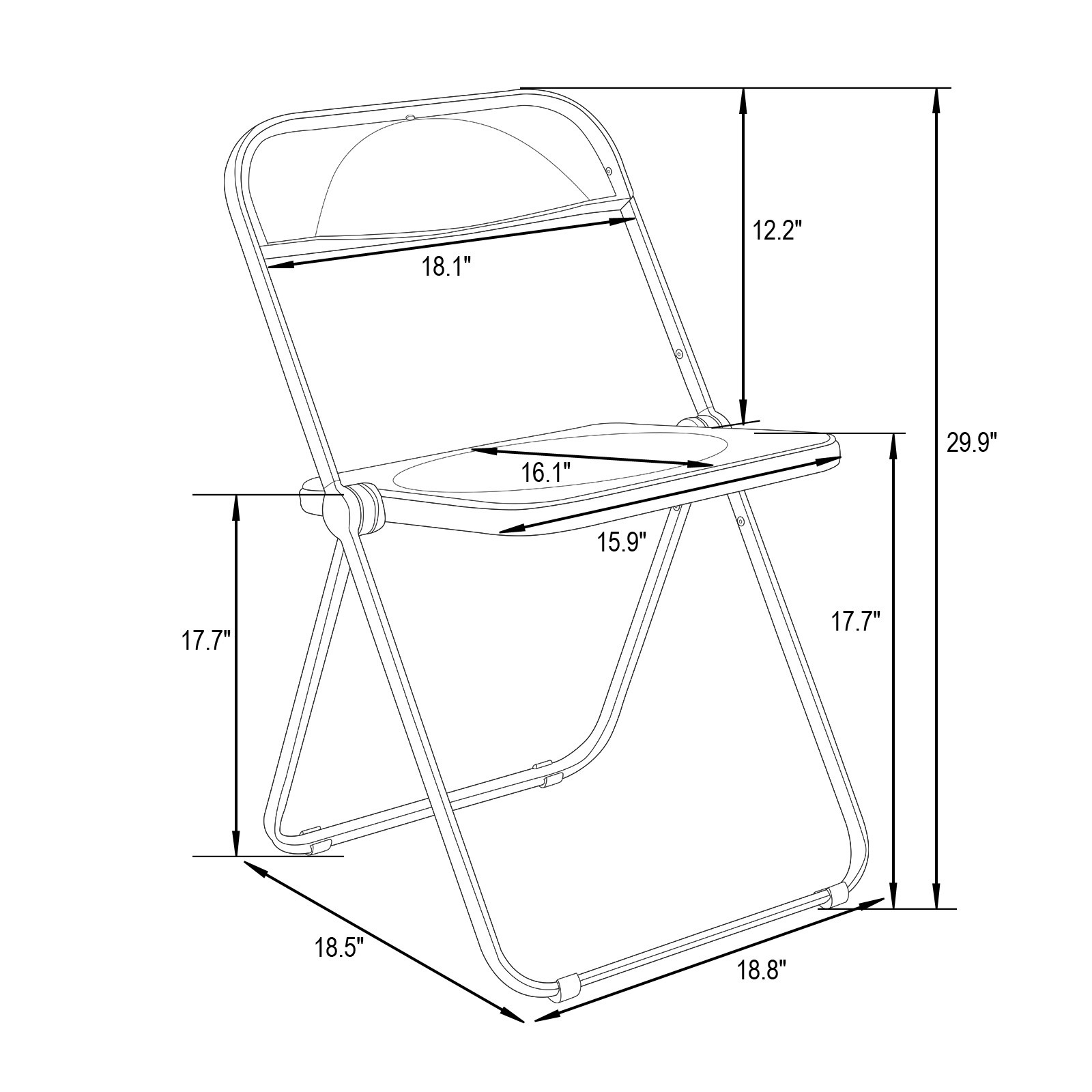 Lawrence Acrylic Folding Chair