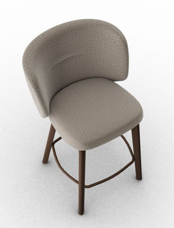 Sweel Fabric/Wood Customizable Counter Stool