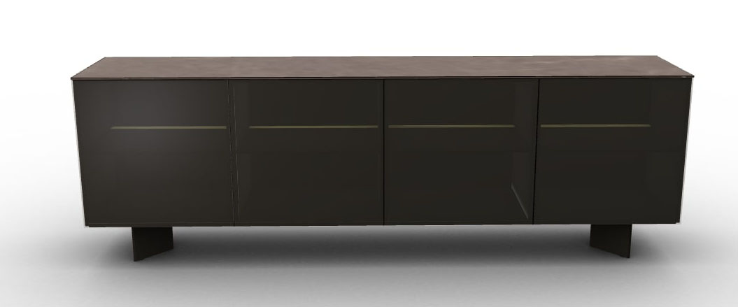 Universal Ceramic/Wood Customizable Sideboard w/4 Glass Doors & Metal Frame