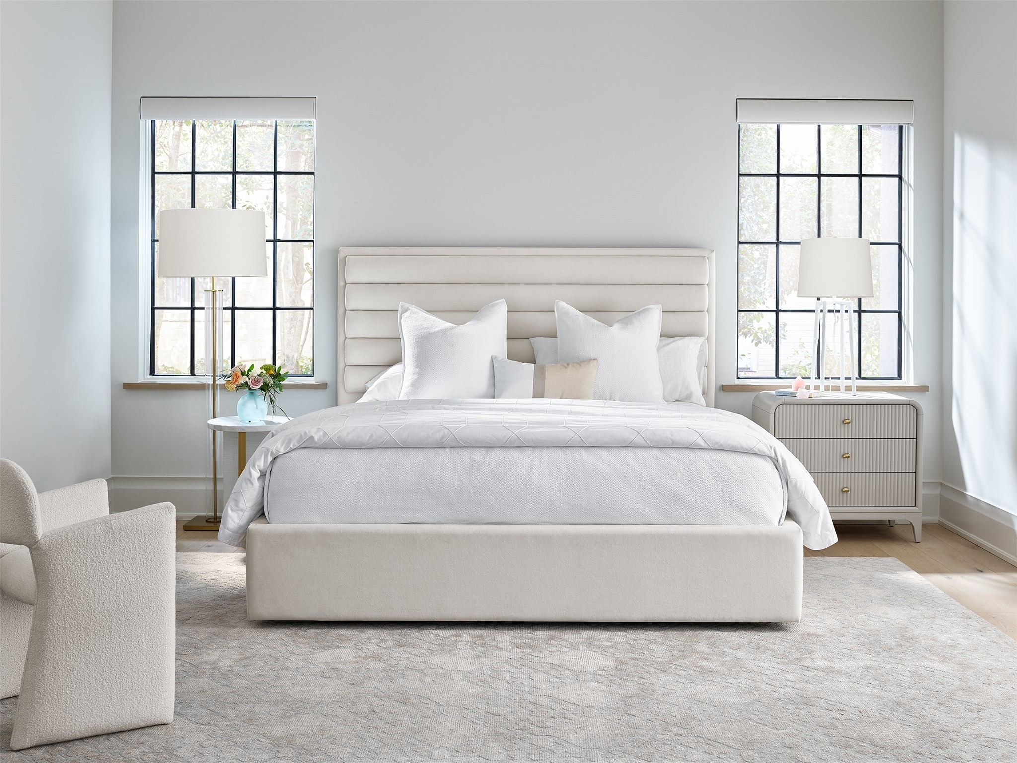 Tranquility Fabric Panel Bed, King Size