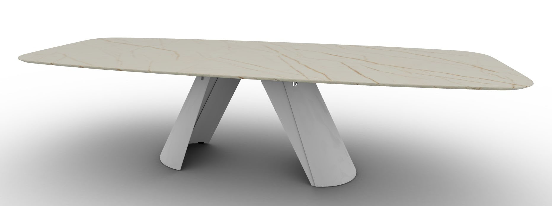 Apian W118.1-inch Ceramic/Metal Customizable Elliptical Dining Table