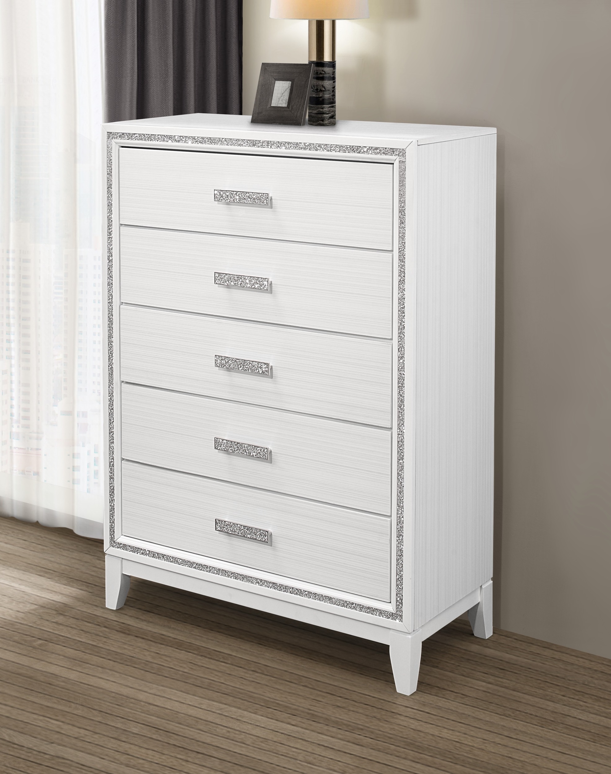 Lily MDF/Wood Panel Bedroom Set w/LED Light