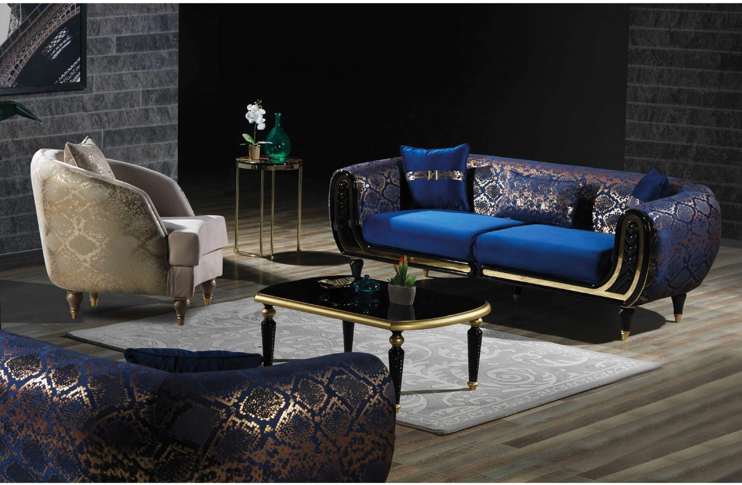 Lima Velvet Living Room Set