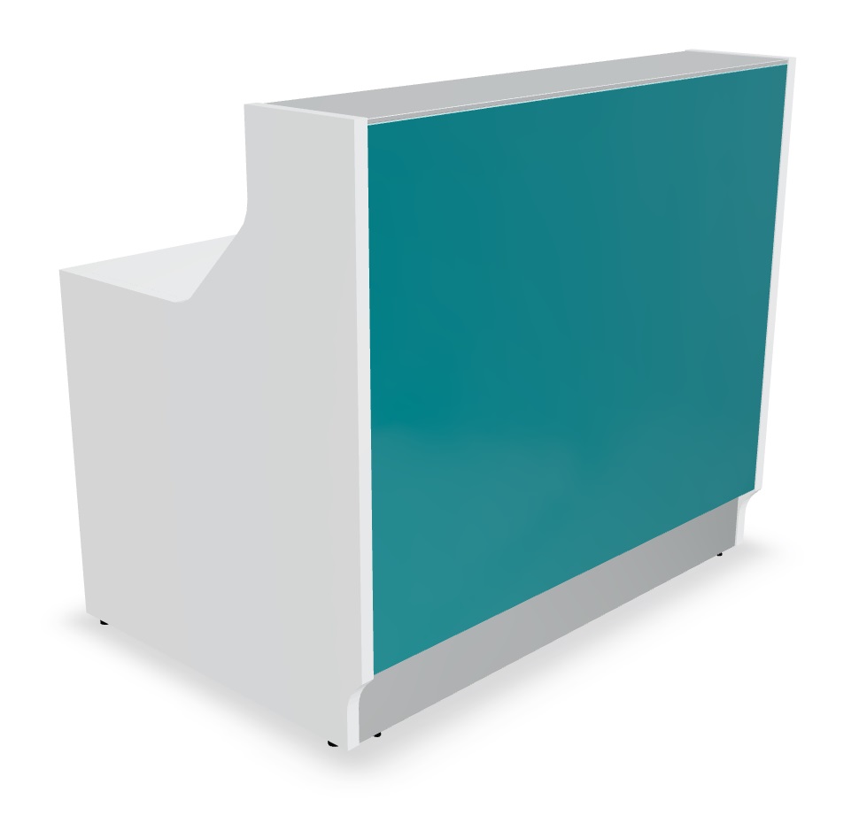 Linea 49" Straight Small Reception Desk in green
