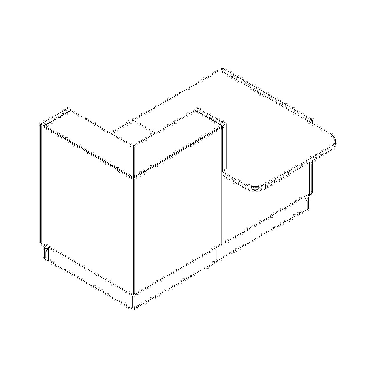 MDD Linea 65" Small Reception Desk Design