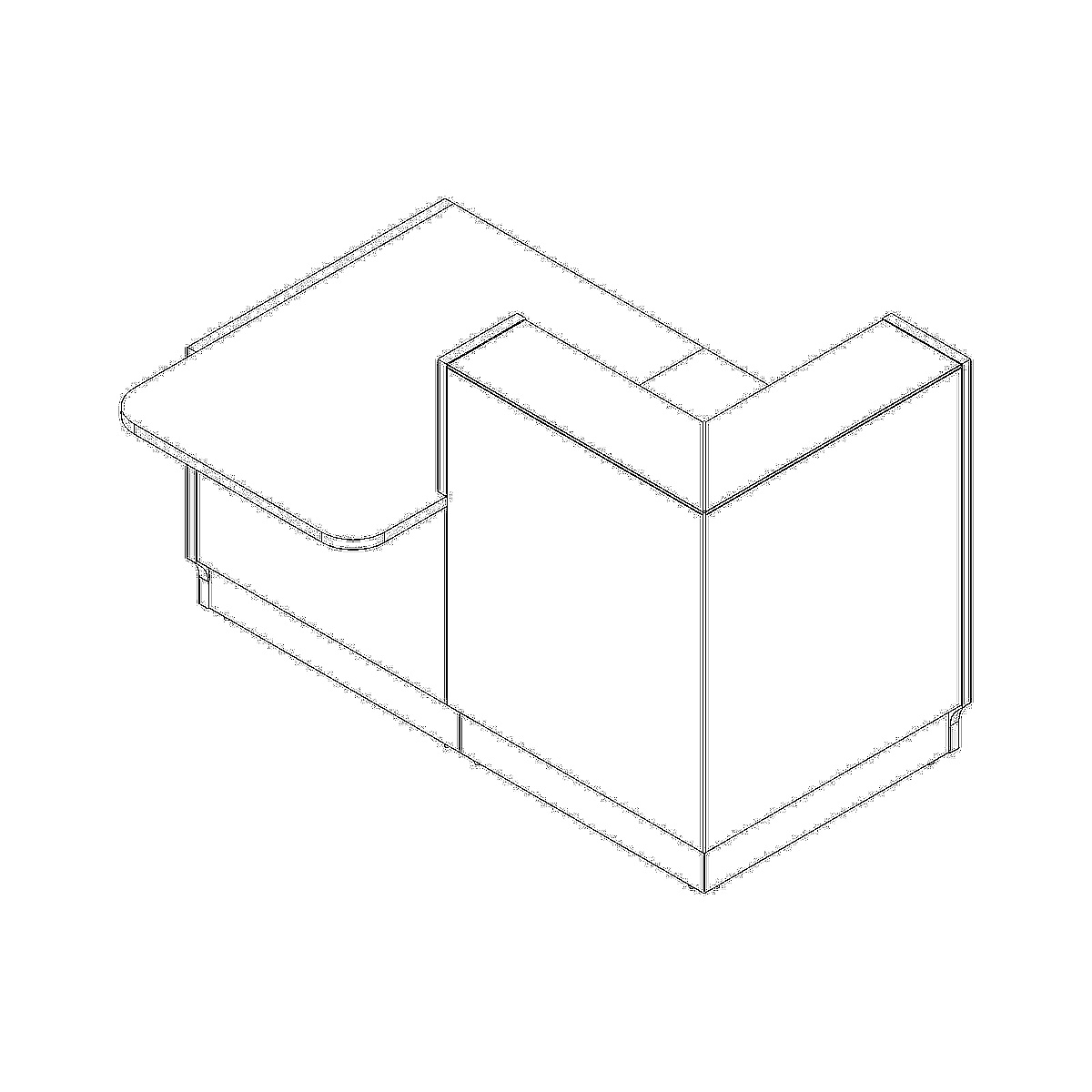 MDD Linea 65" Small Reception Desk Design