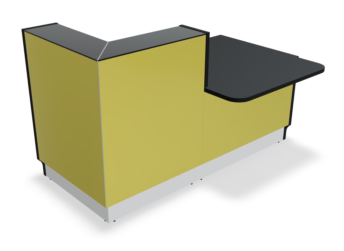 MDD Linea 72 & Small Reception Desk in yellow
