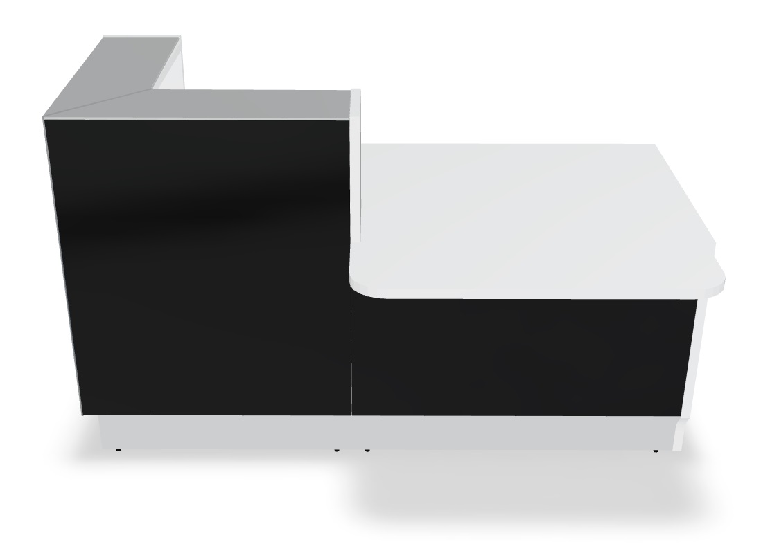 Linea 72" Small Reception Desk w/Left Counter in black