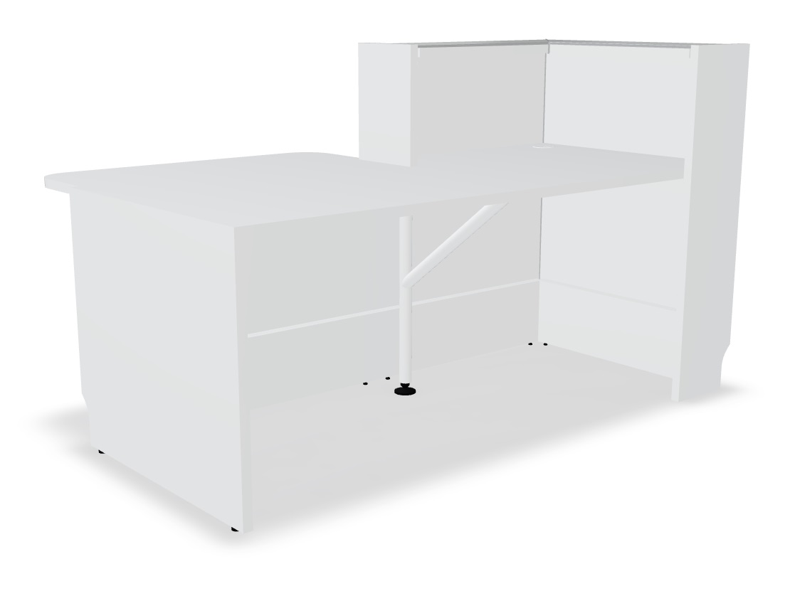 Linea 72" Small Reception Desk in white