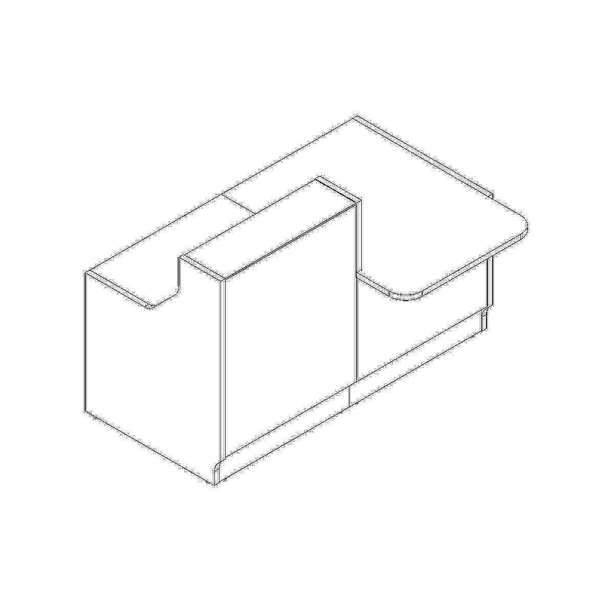 MDD Linea 65" Small Reception Desk With LAF Counter Top Design