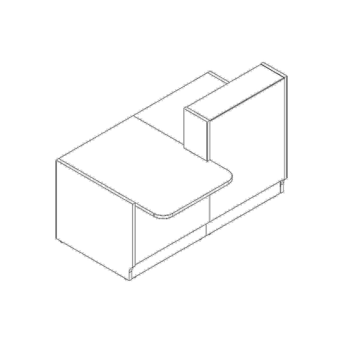 MDD Linea 65" Small Reception Desk Design