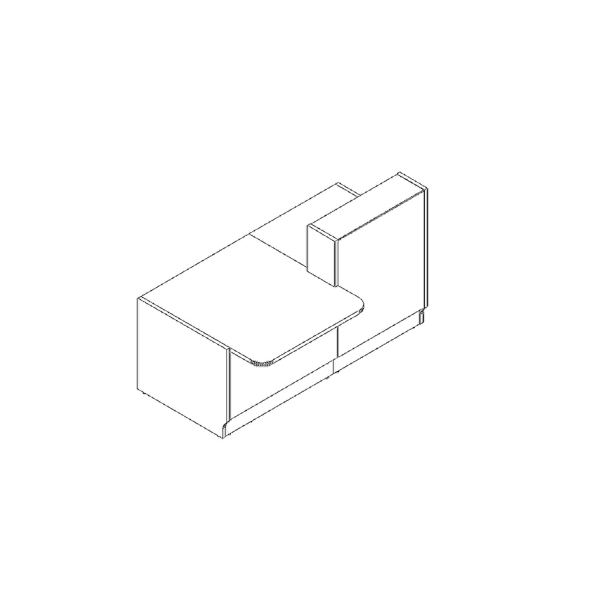 Linea 73" Small Reception White Desk Dimension