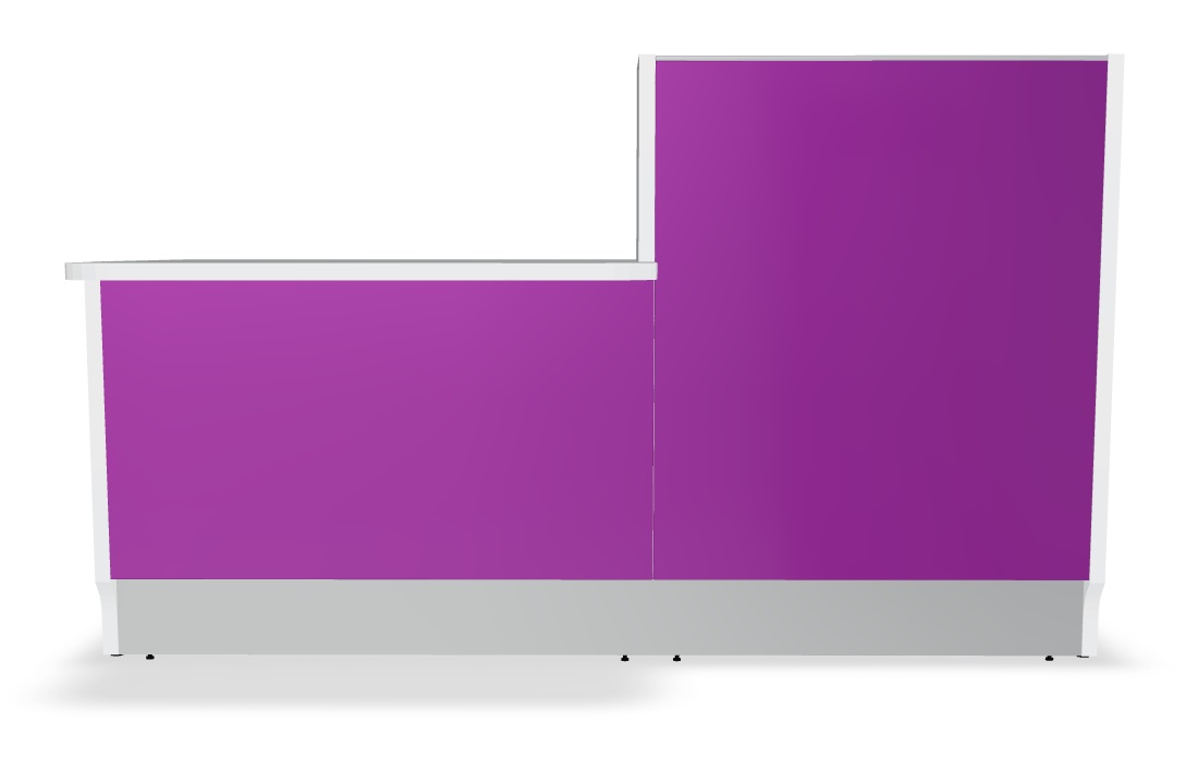 Linea 73" Small Reception Desk With Right Counter Top