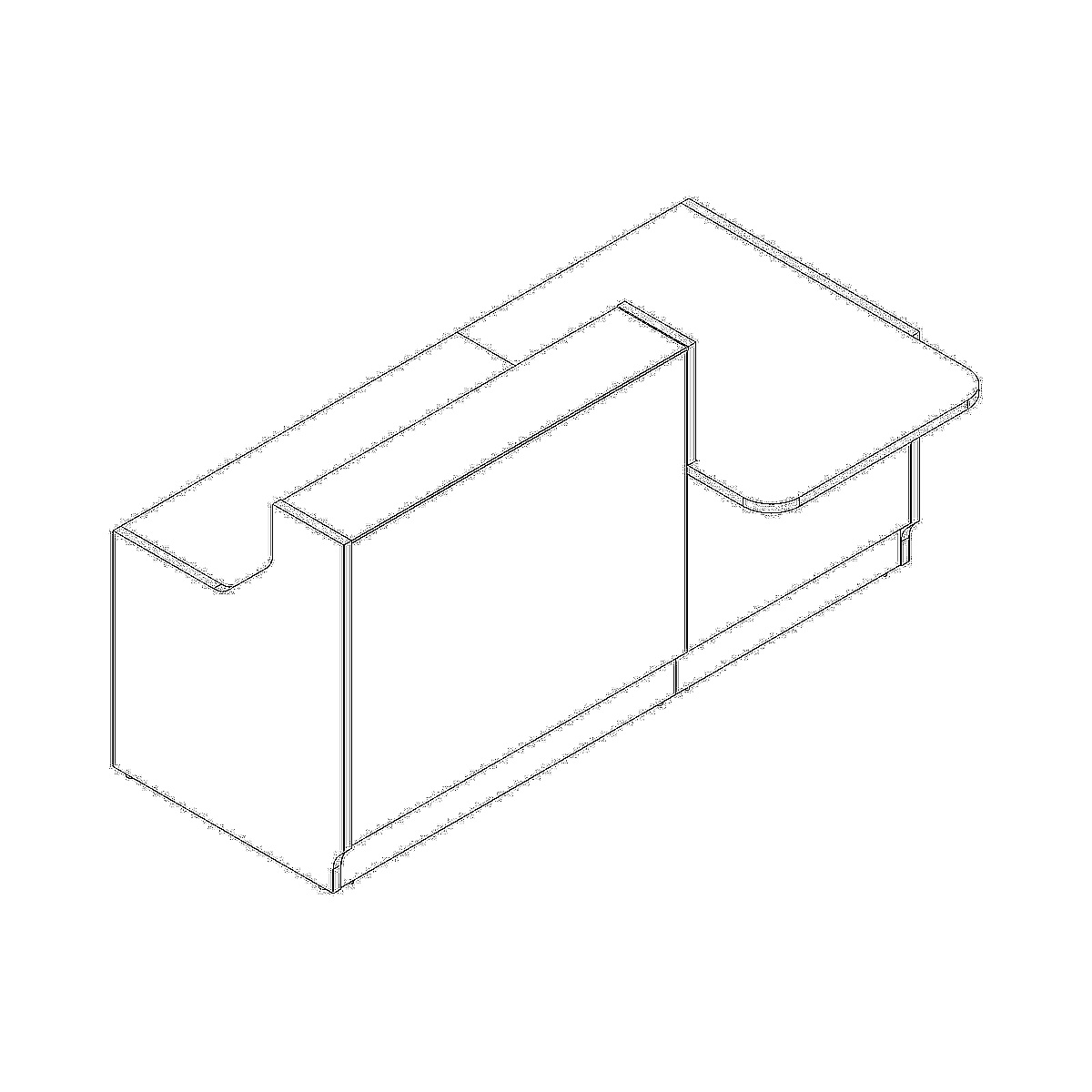 Linea 81" Medium Reception Desk Dimension