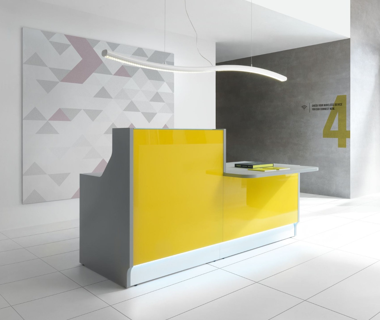 Linea 81" Medium Reception Desk With Left Counter Top