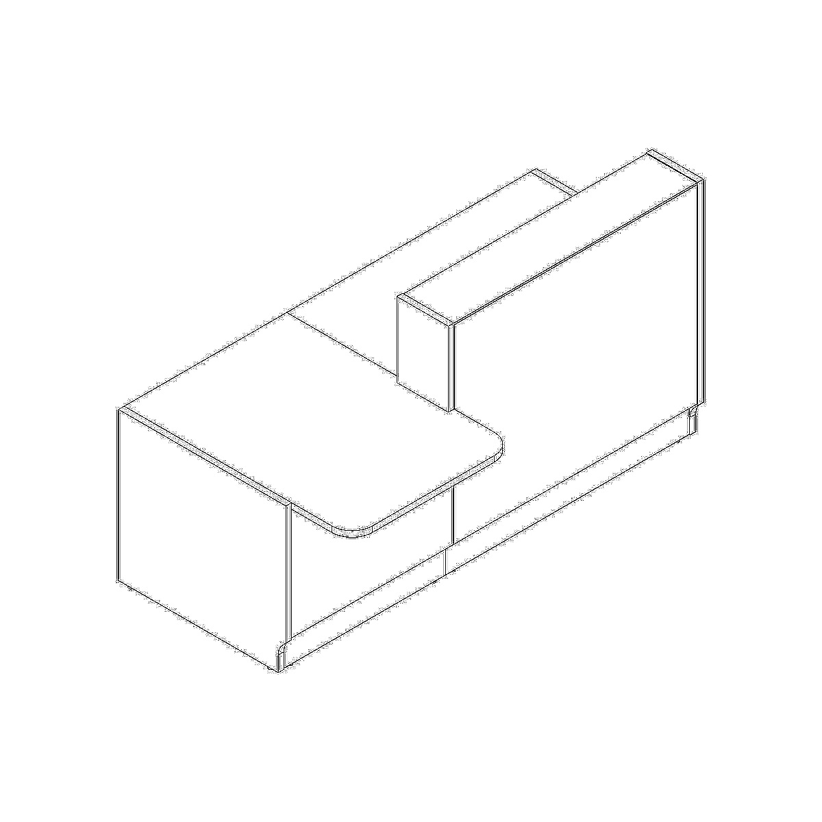 Linea 81" Medium Reception Desk Dimension