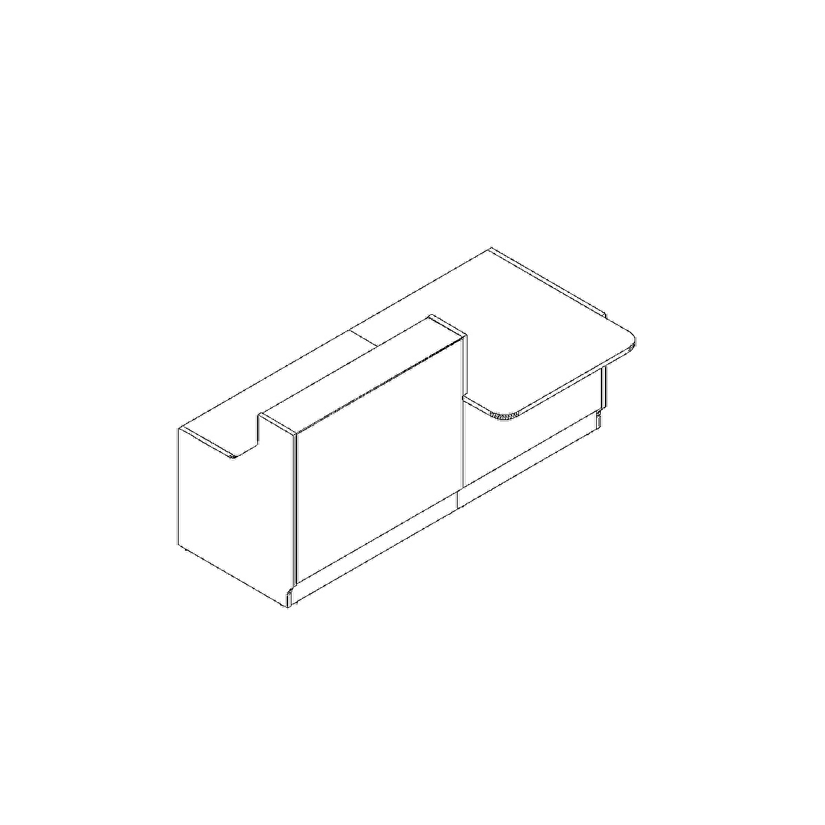 Linea 88" Medium Reception Desk Dimension