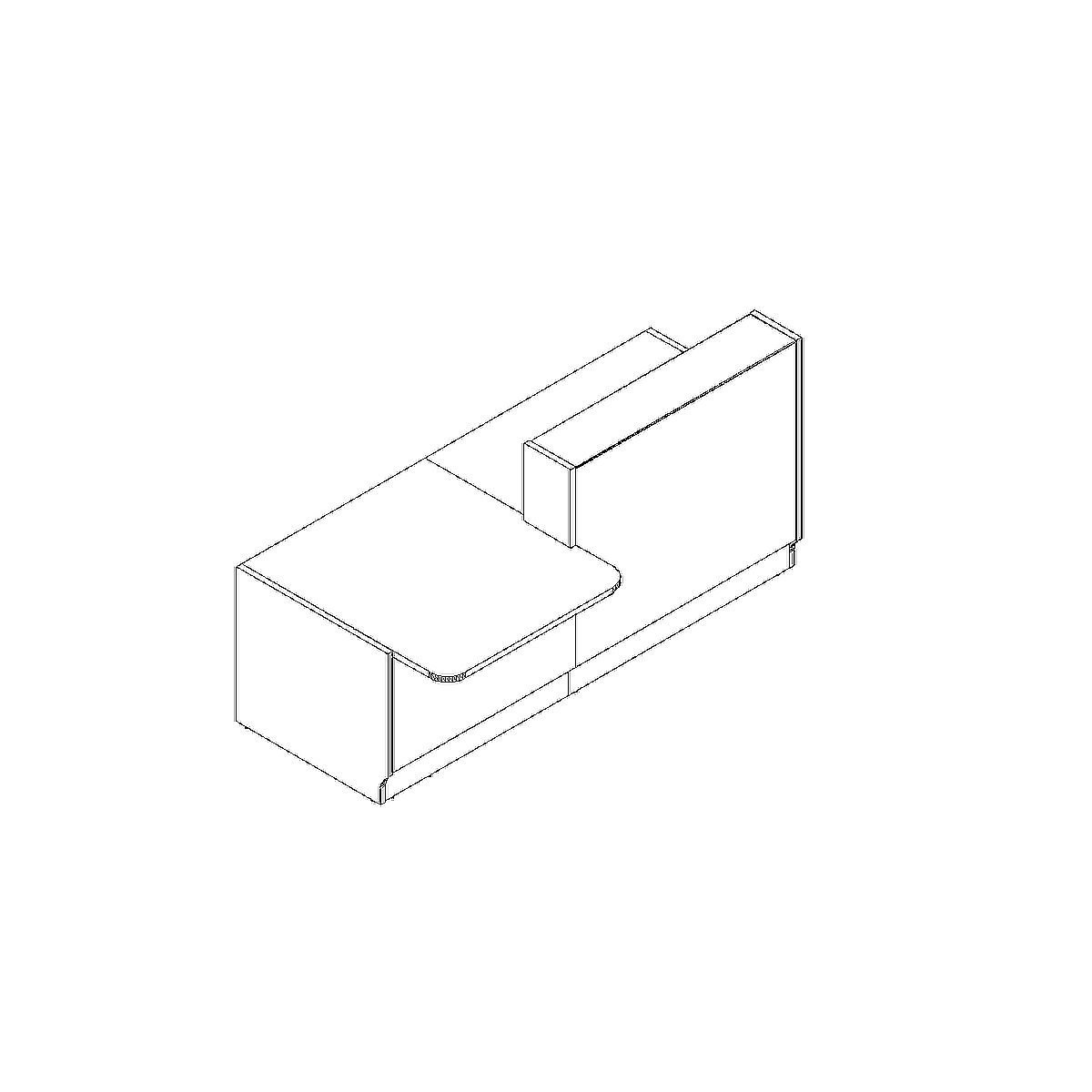 Linea 88" Medium Reception Desk Dimension
