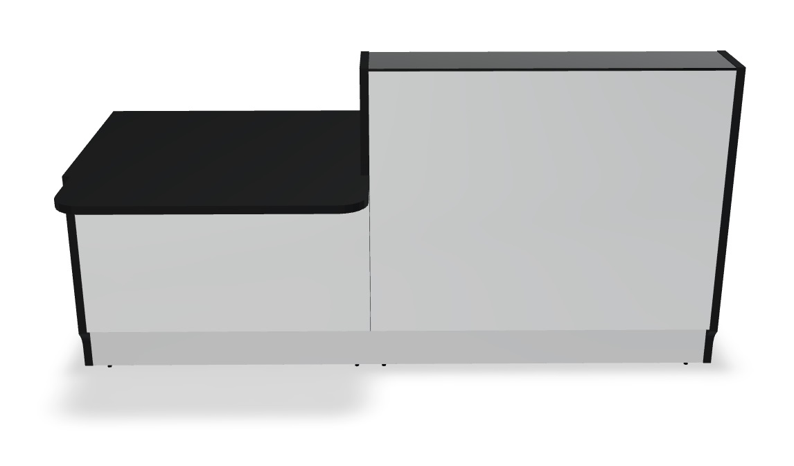 MDD Linea 88" Medium Reception Desk In White Glass